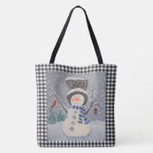 Joli Bonhomme de Neige Avec Cardinal sur Carreaux