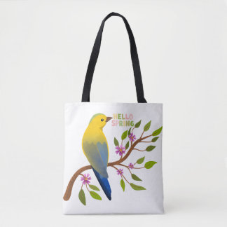 Tote Bag Joli Bonjour Spring Bird Eco-Friendly Fourre-tout