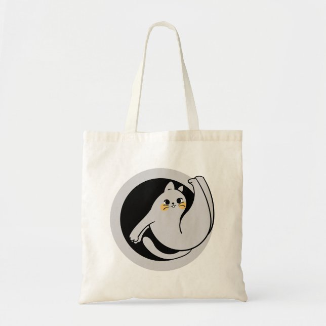 Tote Bag joli chat athlétique | chat gris énergique | chat  (Devant)