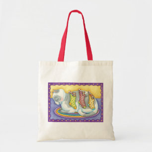 Tote Bag Joli chat de Noël dormant avec des souris dans des
