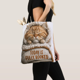 Tote Bag Joli chaton roux endormi enveloppé dans une couver