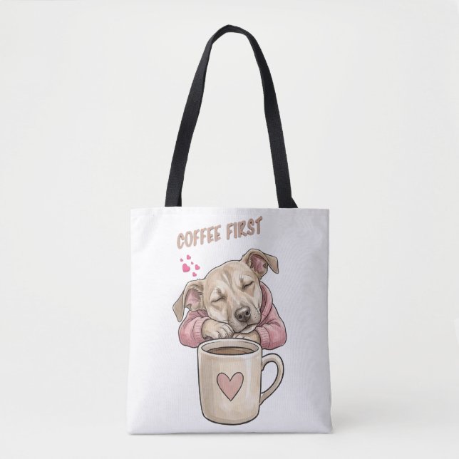 Tote Bag Joli chien dormant paisiblement  (Devant)