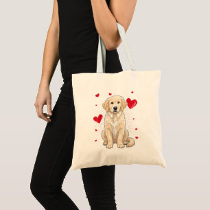 Tote Bag Joli chien retriever doré crème anglais