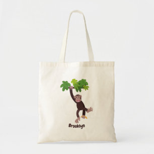 Tote Bag Joli chimpanzé dans la jungle suspendu dessin anim