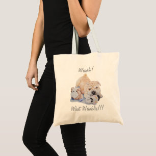 Tote Bag Joli chiot shar pei nounours slogan amusant