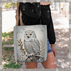 Tote Bag Joli Chouette blanche neige hiver