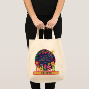 Tote Bag Joli Citation Florale Inspirant Nom de l'Inspirété