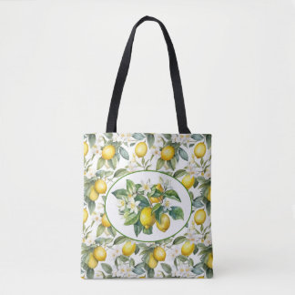 Tote Bag Joli citron Arbre aquarelle Art