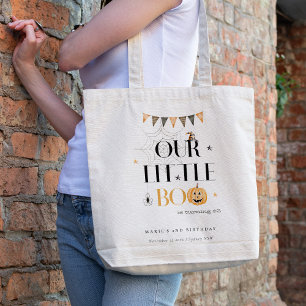 Tote Bag Joli Citrouille Halloween Little Boo Anniversaire 