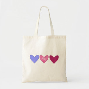 Tote Bag Joli Coeur rose et bleu Saint Valentin