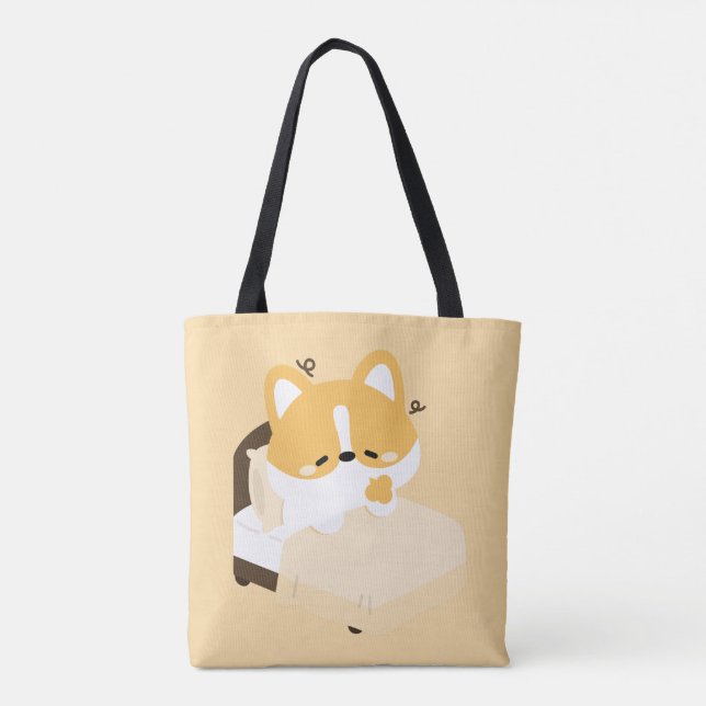Tote Bag Joli Corgi Fatigué (Dos)