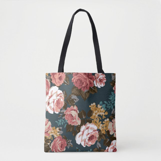 Tote Bag joli design de fleur illustration textile art, pat (Devant)