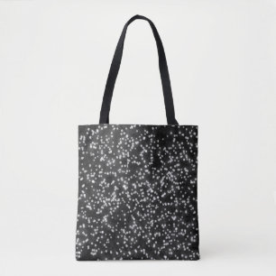 Tote Bag Joli design faux paillettes noir et blanc