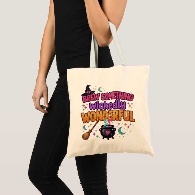 Tote Bag Joli design Halloween avec paillettes (Devant (produit))