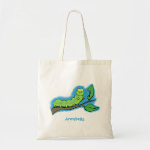 Tote Bag Joli dessin animé de chenille verte mignonne