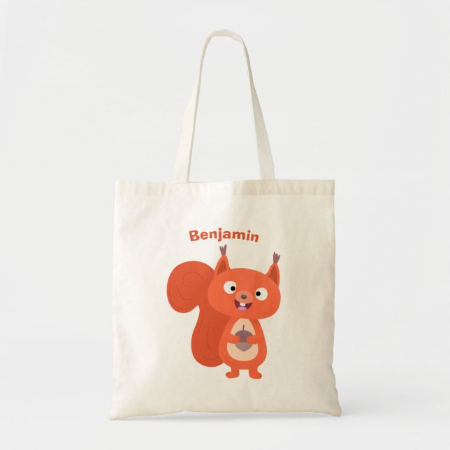Tote Bag Joli dessin animé d'écureuil roux (Devant)