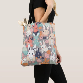 Tote Bag Joli dessin sur lapin coloré