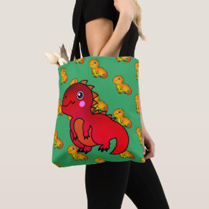 Tote Bag Joli Dinosaure Rouge Trex