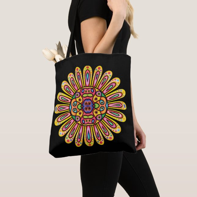 Tote Bag Joli Doodle Daisy Mandela (De près)