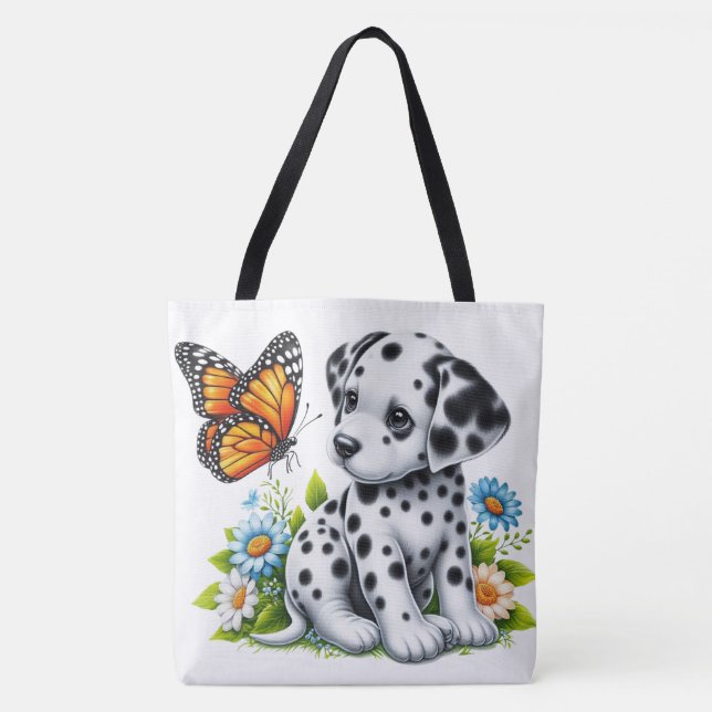 Tote Bag Joli(e) ami(e) dalmate/papillon (Devant)