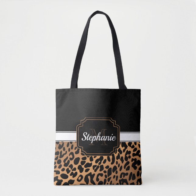 Tote Bag Joli Empreinte de léopard (Devant)