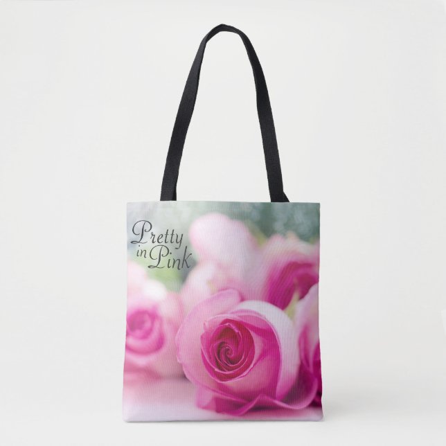 Tote Bag Joli en rose Roses (Devant)