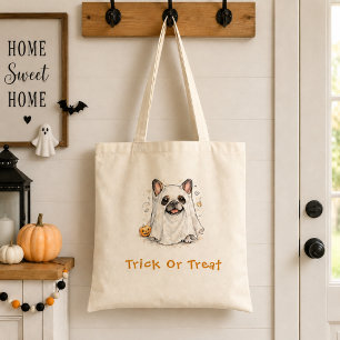 Tote Bag Joli fantôme de Halloween pour Bulldog français po