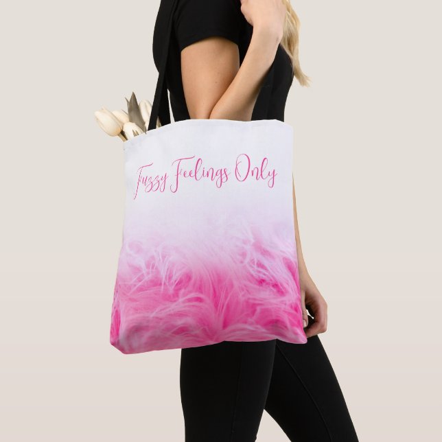 Tote Bag Joli faux fourrure floue personnalisable rose (De près)