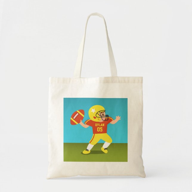 Tote Bag Joli garçon de football avec casque étoilé (Devant)