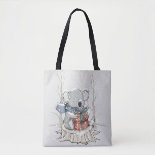 Tote Bag Joli Gray Koala Winter Snowfall Fourre-tout