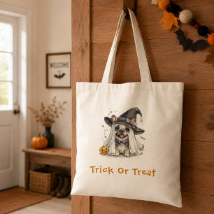 Tote Bag Joli Halloween de sorcière de Bouledogue Français