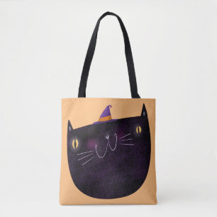 Tote Bag Joli Halloween Décor Chat noir Trick ou traitement