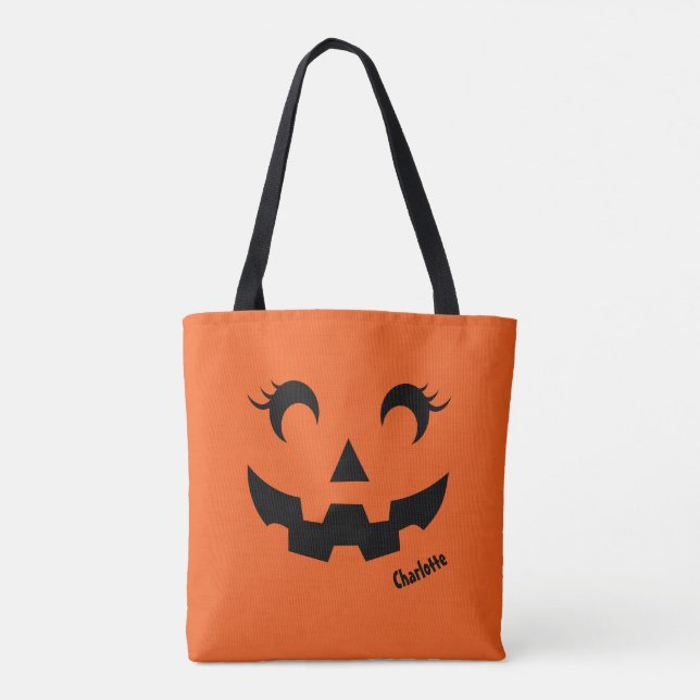 Tote Bag Joli Halloween Jack O'Lantern Citrouille Orange (Dos)