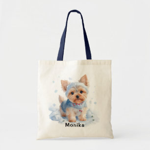 Tote Bag Joli hiver Yorkshire Terrier Chien personnalisé