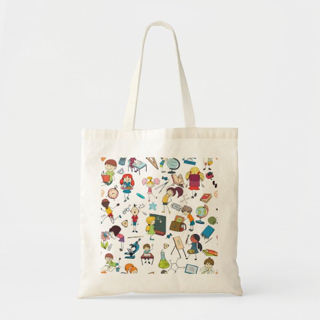 Tote Bag Joli Illustré Retour à l'école (Devant)