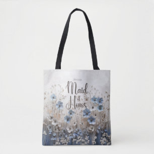 Tote Bag Joli Jardin Fleur Bleu/Blanc Maid of Honor