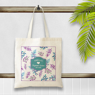 Tote Bag Joli jardin floral aquarelle