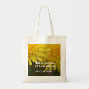 Tote Bag Joli jaune fleur sauvage dandelion mariage faveur