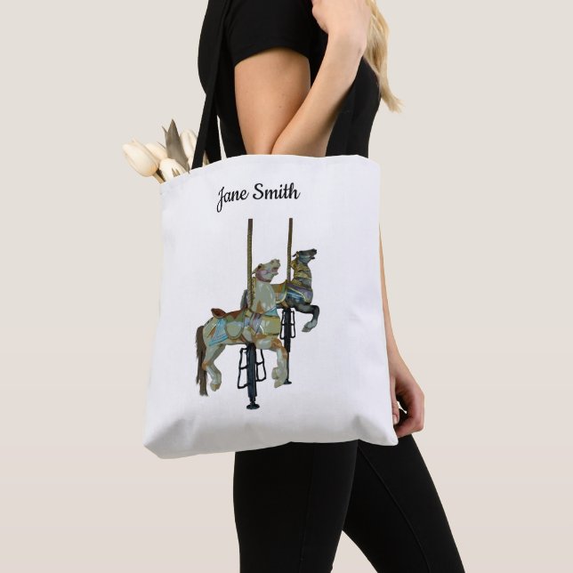 Tote Bag Joli Joyeux Parcours Carrousel Chevaux (De près)