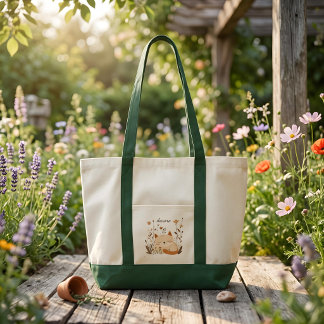 Tote Bag Joli Kitten Endormi Fleur Personnalisé Nom