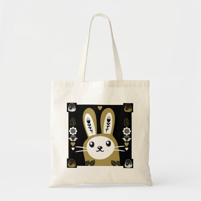 Tote Bag Joli lapin de vacances de Pâques (Devant)