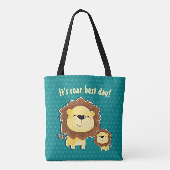 Tote Bag Joli Lion Et Baby Cub Anniversaire de enfant (Dos)