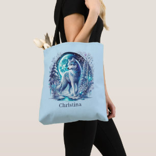 Tote Bag Joli loup saisonnier d'hiver