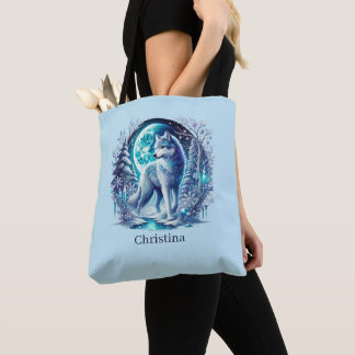 Tote Bag Joli loup saisonnier d'hiver