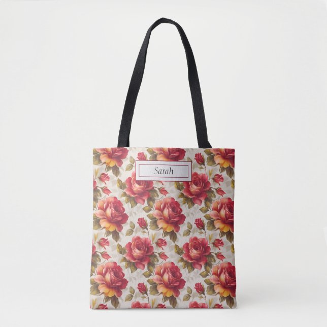 Tote Bag Joli modèle chic fleurs boho personnalisé  (Devant)