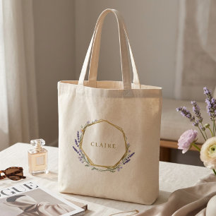 Tote Bag Joli monogramme floral de marguerite