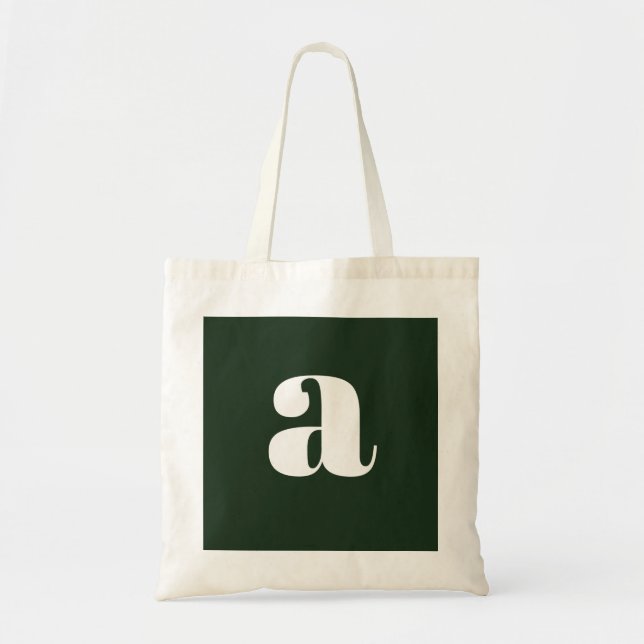 Tote Bag Joli Monogramme Pastel Blanc Vert   (Devant)