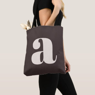 Tote Bag Joli Monogramme Rétro Marron Terreux Pastel
