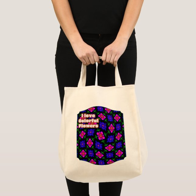 Tote Bag Joli Motif de fleurs roses (Devant (produit))
