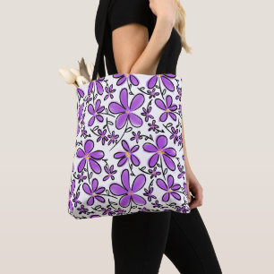Tote Bag Joli motif de fleurs violettes